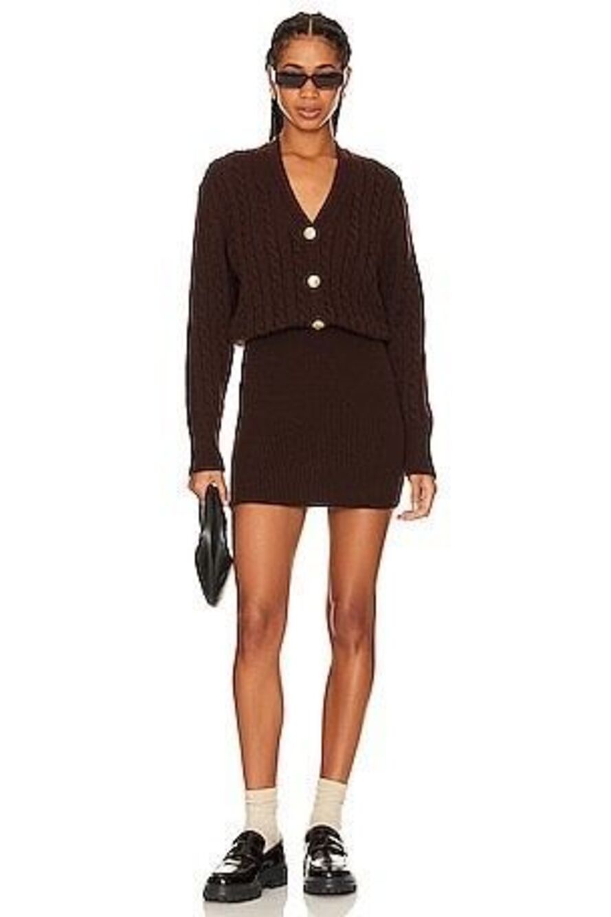 ✨BEVERLY HILLS X REVOLVE Cable Mini Sz Large Dress in Brown✨
